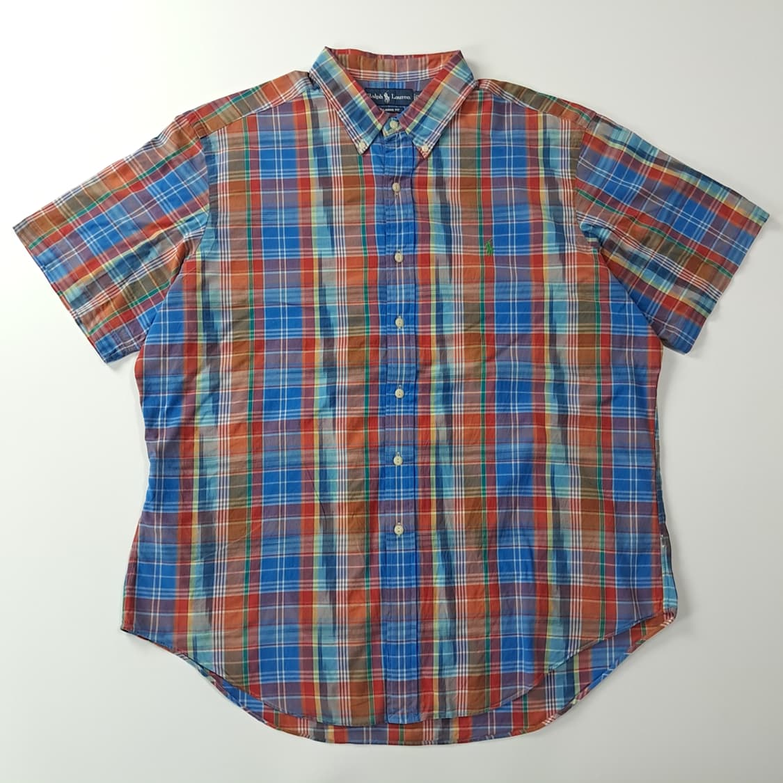 CJ027 2XL 폴로 멀티 마드라스 체크 반팔 셔츠 남방 상품이미지1