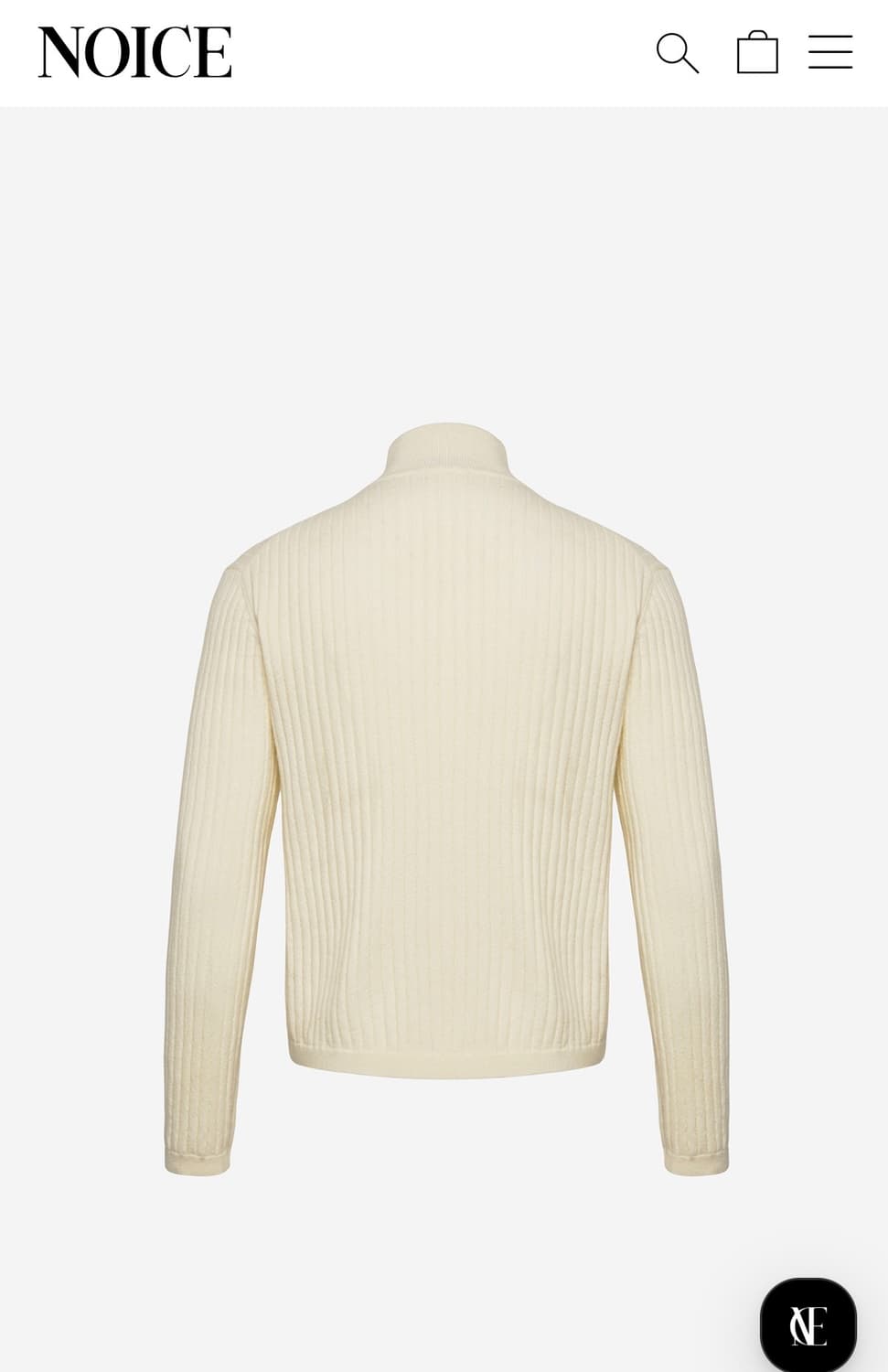 [노이스] 로고 리브드 하이넥 니트탑 M 상품이미지4