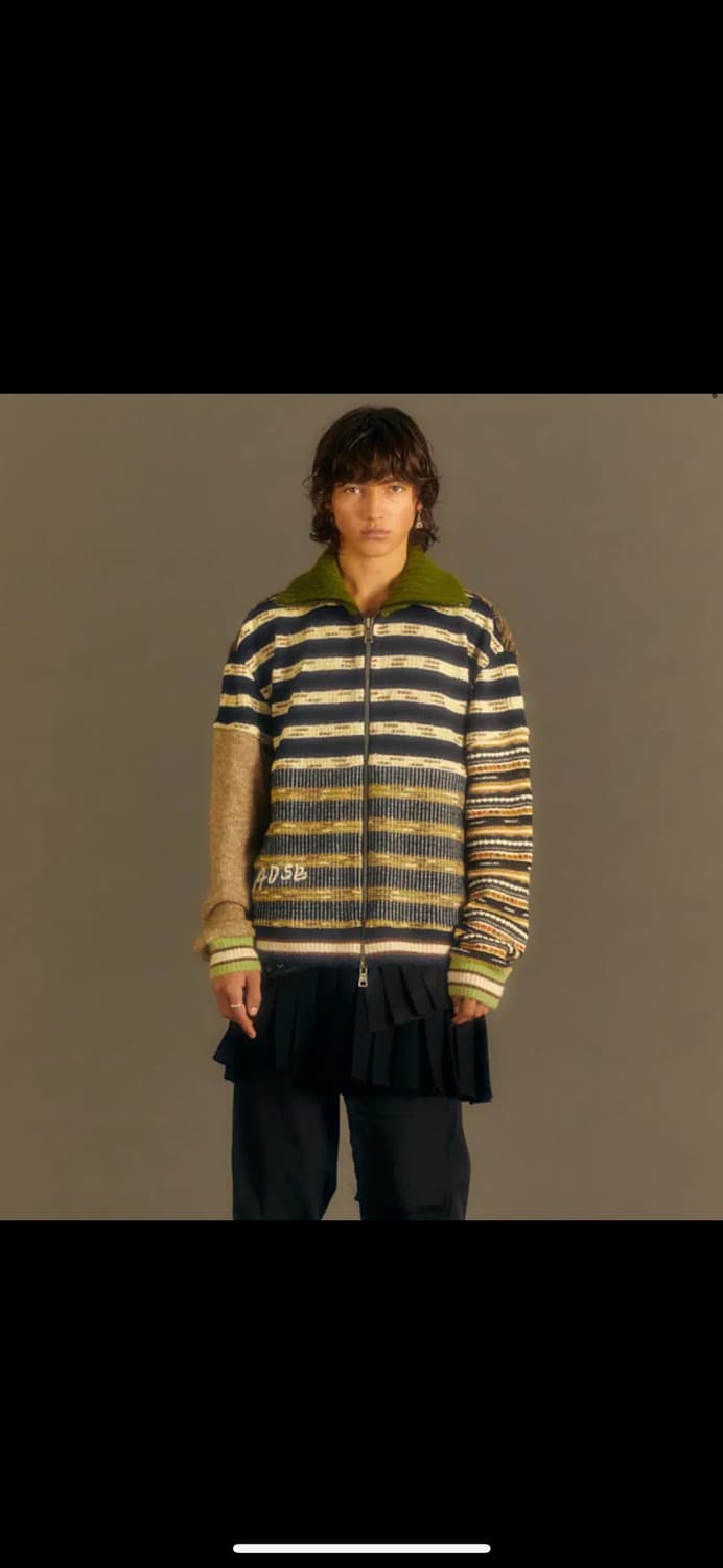 앤더슨벨 브리프덴 패치워크 니트집업 가디건 L 상품이미지2