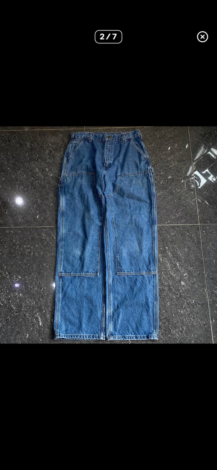 칼하트 OG 더블니 카펜터 와이드 데님 워크팬츠 상품이미지1