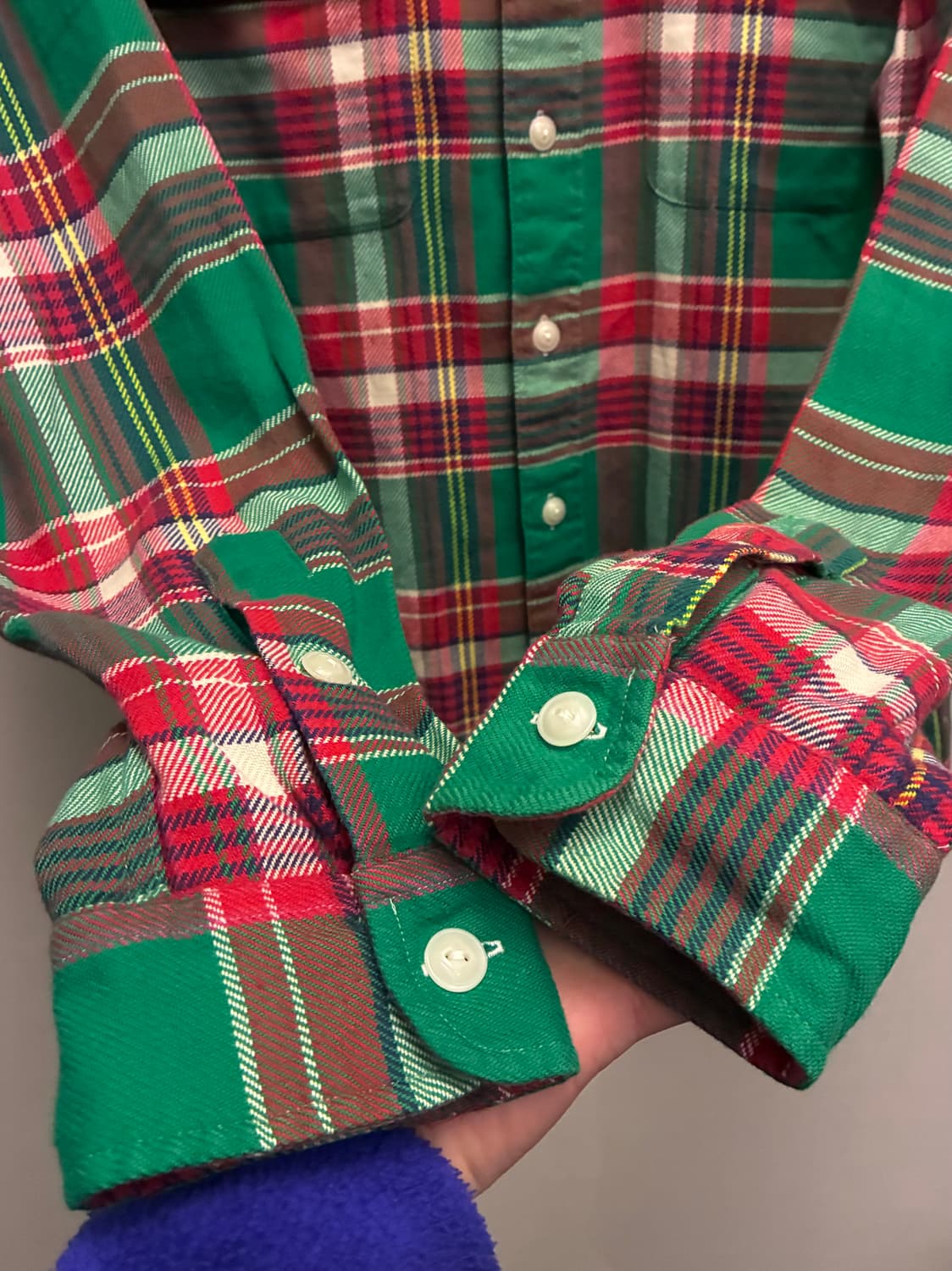 (S/100)POLO 폴로랄프로렌 코튼 투포켓 플란넬 체크셔츠 상품이미지6