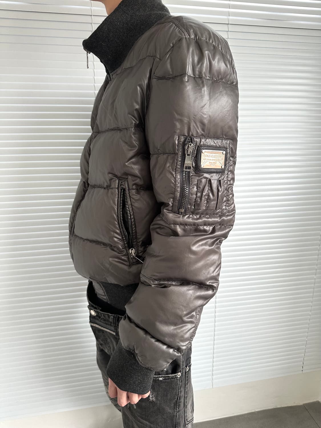 돌체앤가바나 2000s 애쉬그레이 패디드 봄버 자켓 상품이미지1