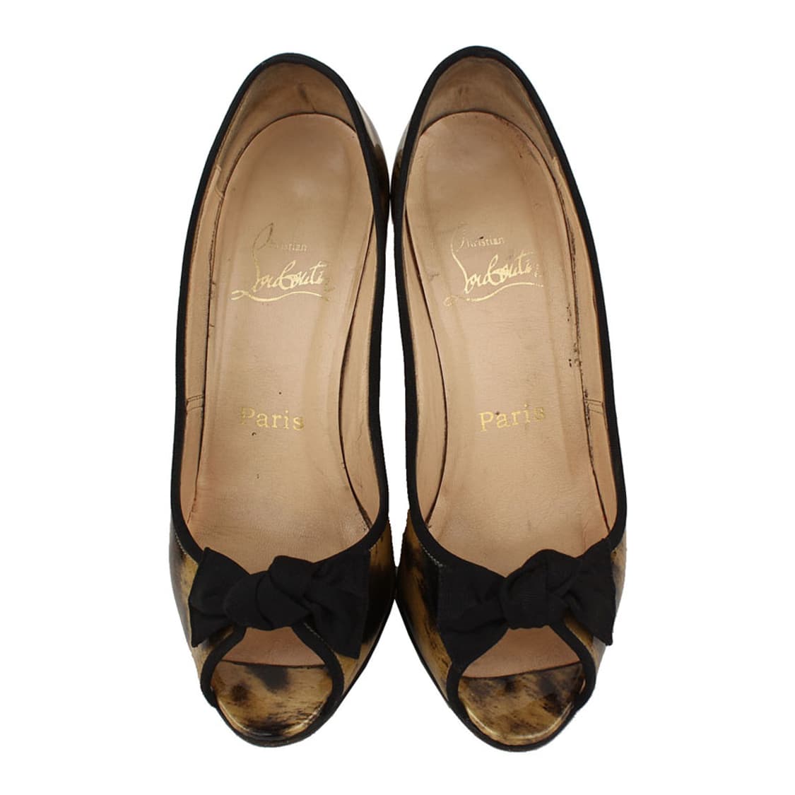 크리스찬루부탱 레오파드 블랙 리본 오픈토 펌프스 36 1/2 상품이미지2