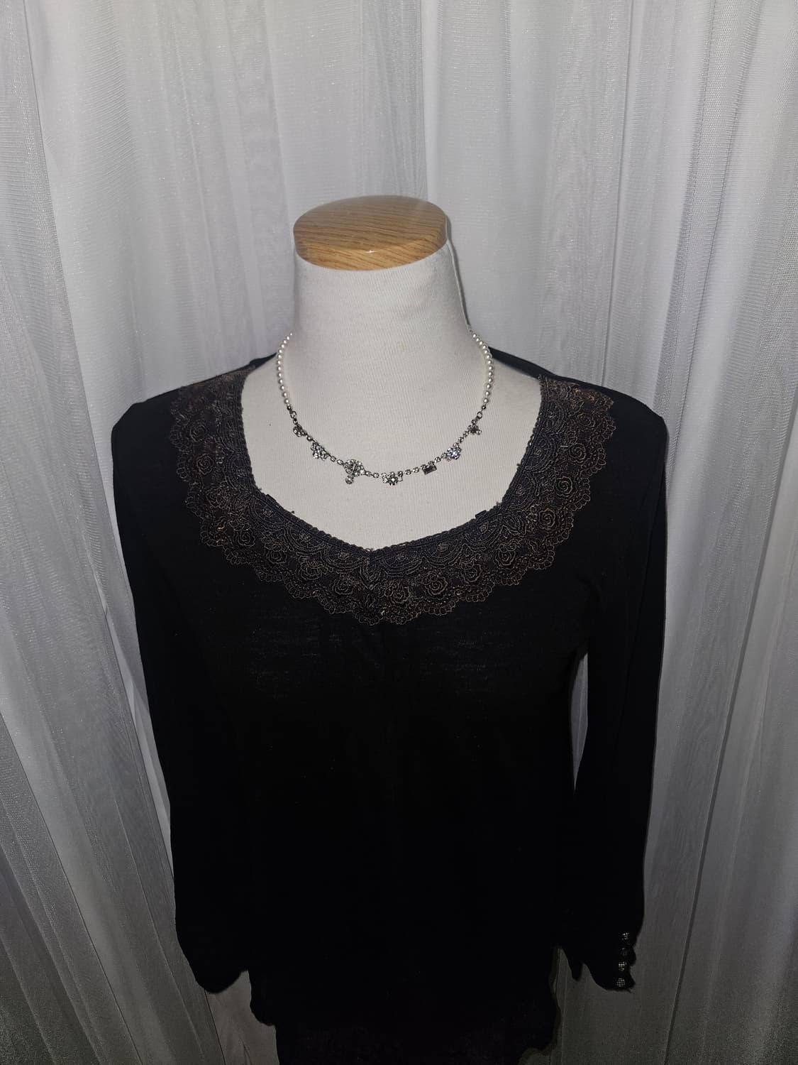 엑시즈팜 공겜 레이스넥 히메 블라우스 상품이미지3