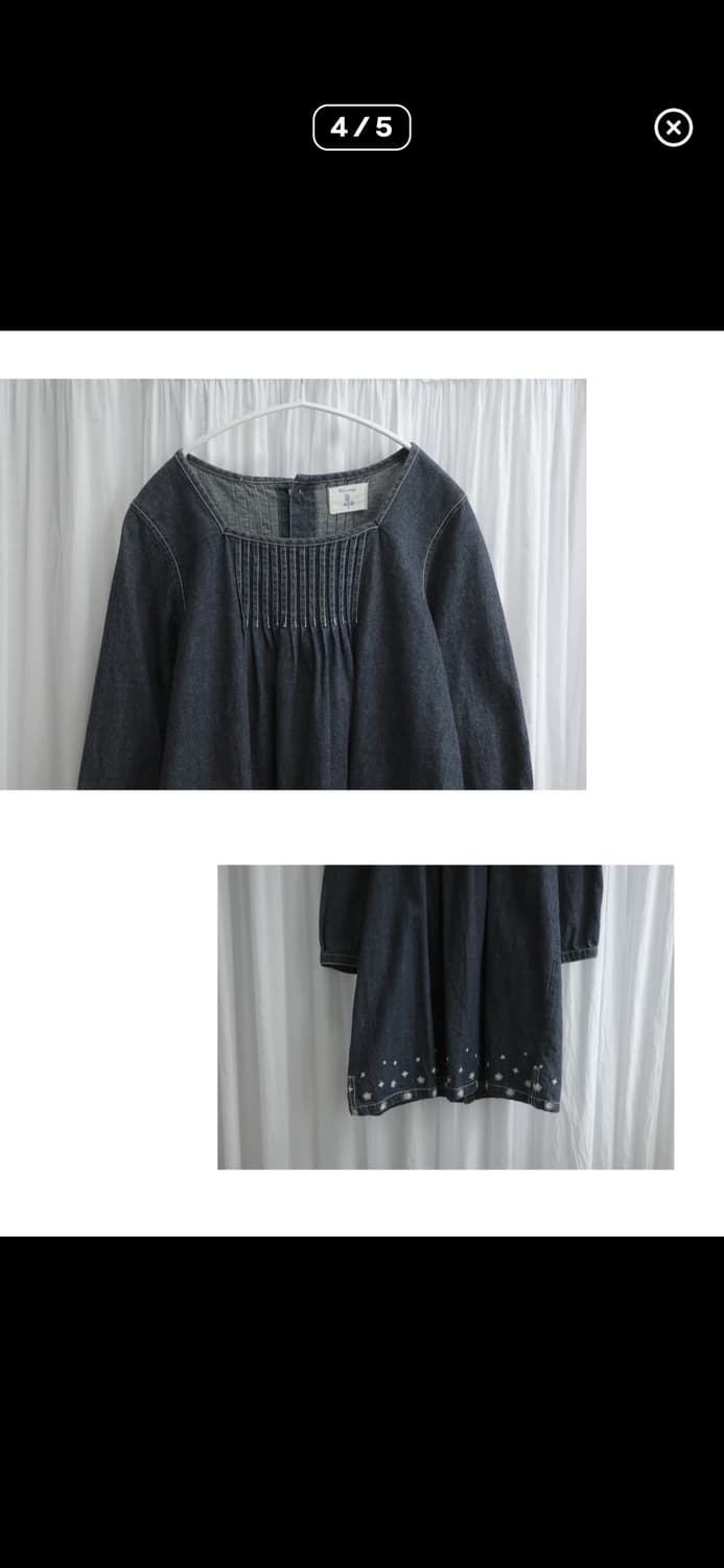 sogeum vtg. Denim flower point dress 상품이미지4