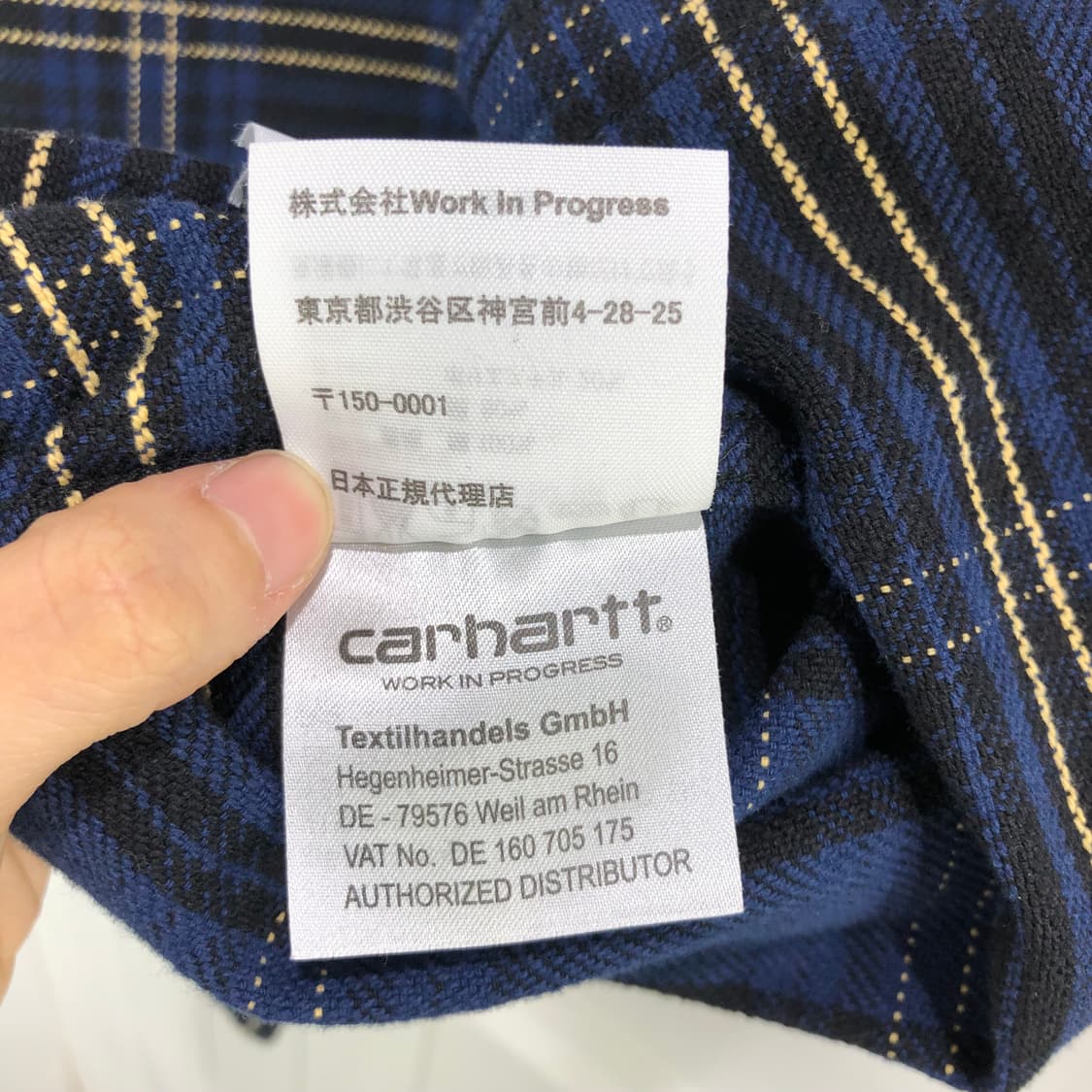 칼하트 블루 체크 셔츠 후드자켓 상품이미지8