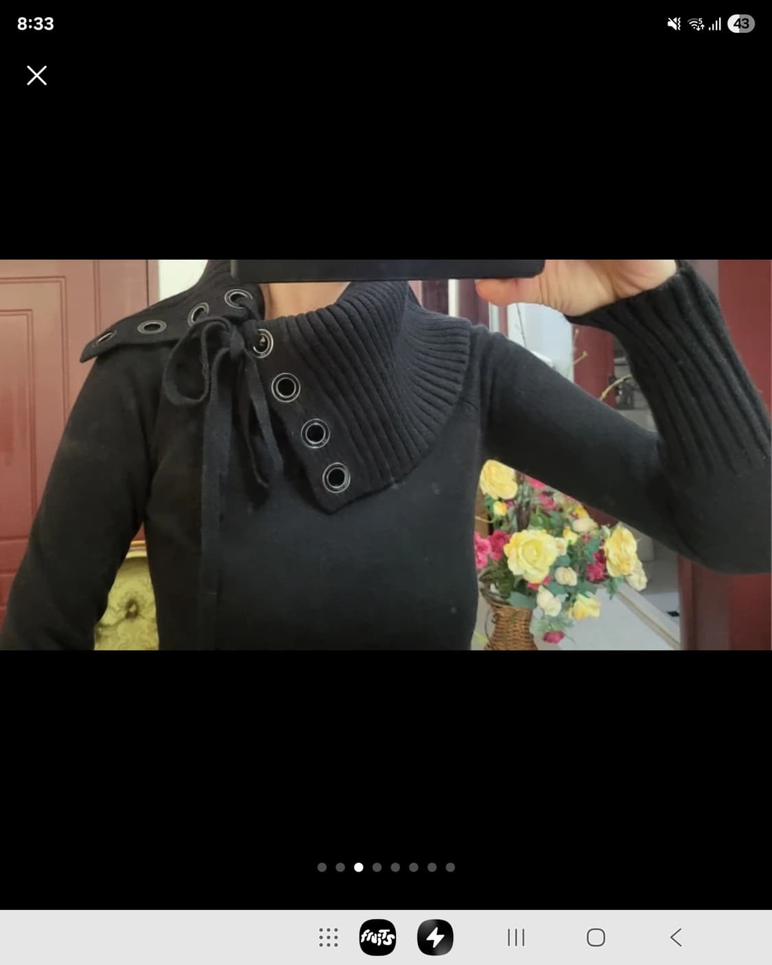 아르마니 익스체인지 AX  울 레이스업 니트 스웨터  상품이미지2