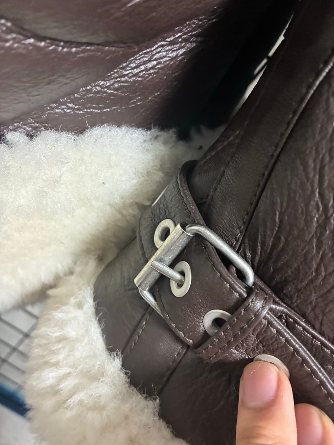 베트멍 시어링 레더 무스탕 자켓 상품이미지6