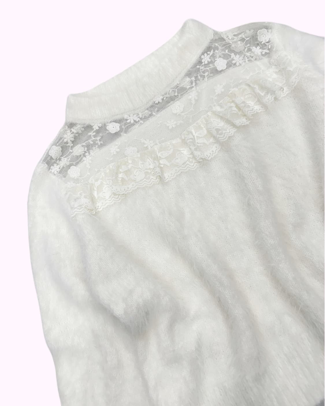 lace york fluffy white knit 상품이미지3