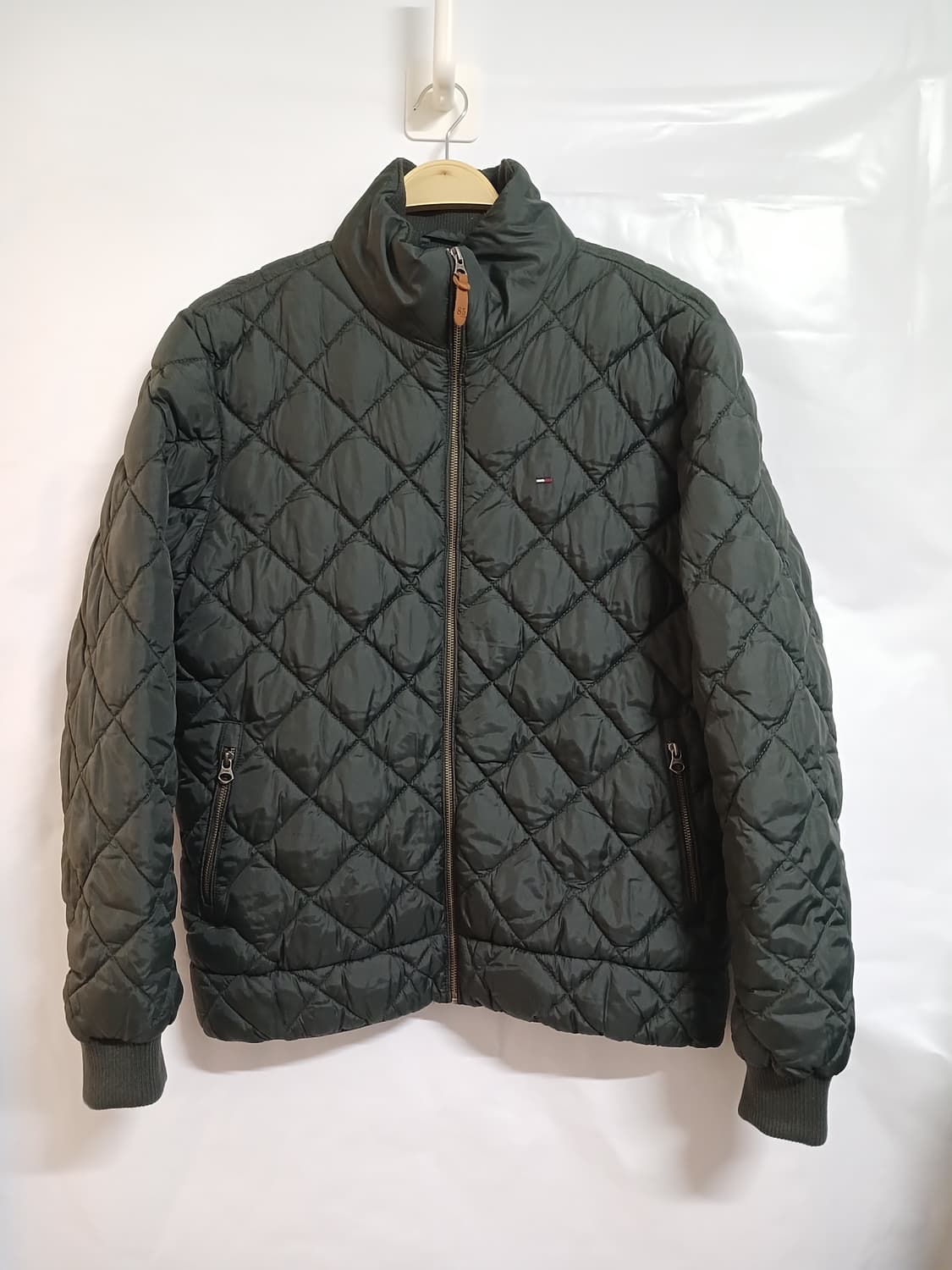 (XL,105)타미힐피거 퀼팅패딩 카키 상품이미지1