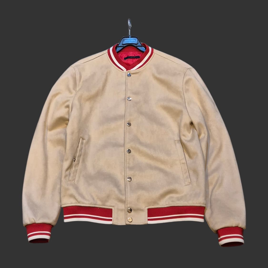 XL(착샷잇음) 베이지 슬림핏 스웨이드 블루종자켓  상품이미지1