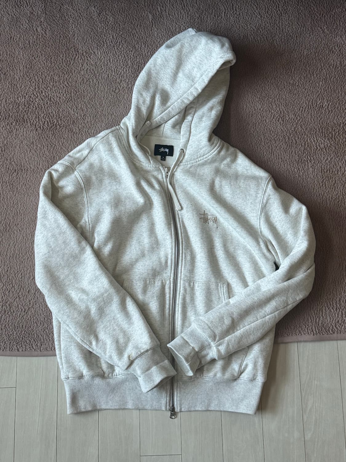 스투시 와플 후드 헤비웨이트 M 그레이 상품이미지1