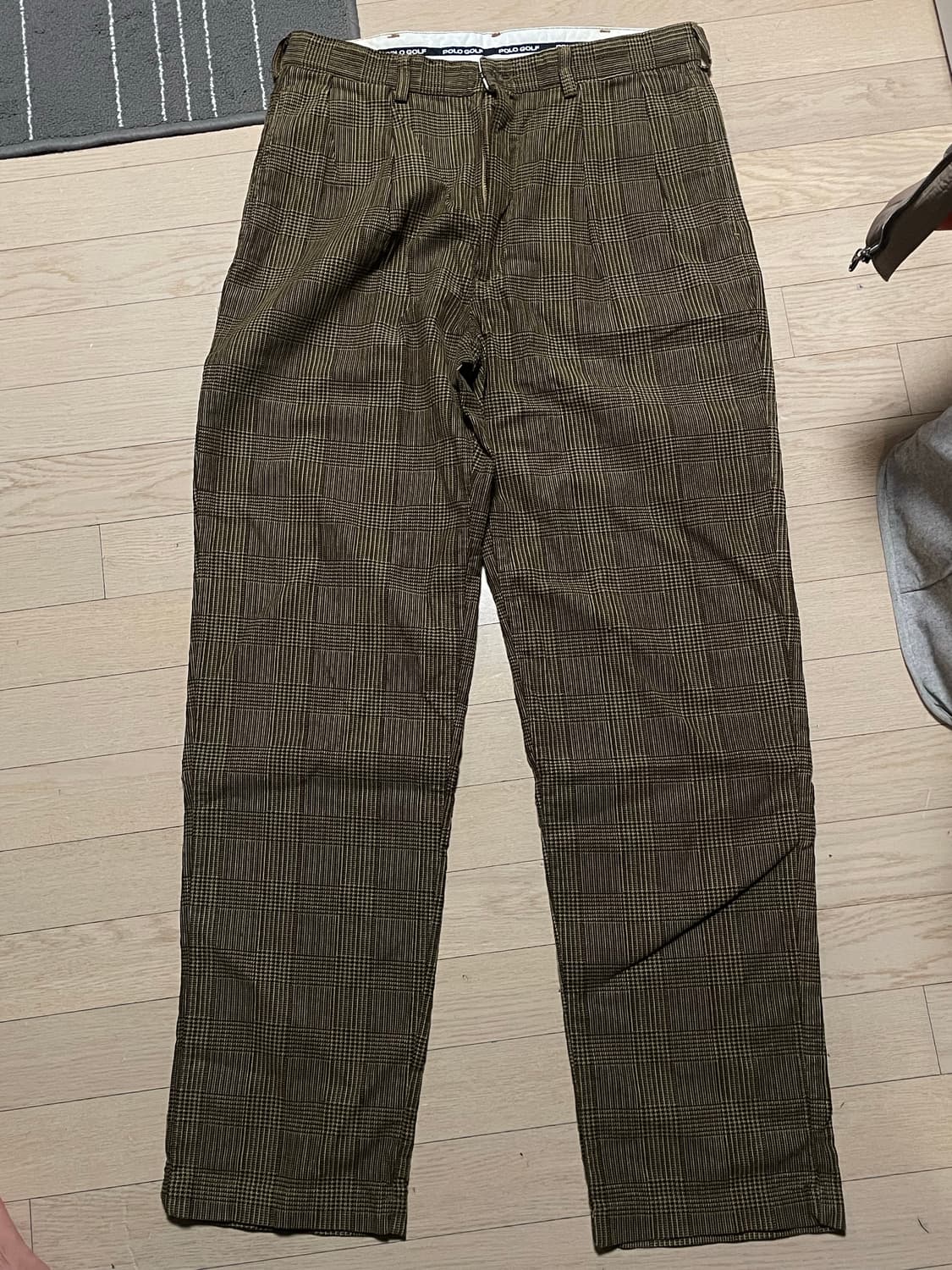 90s 폴로 체크 코듀로이 투턱팬츠 usa 상품이미지2