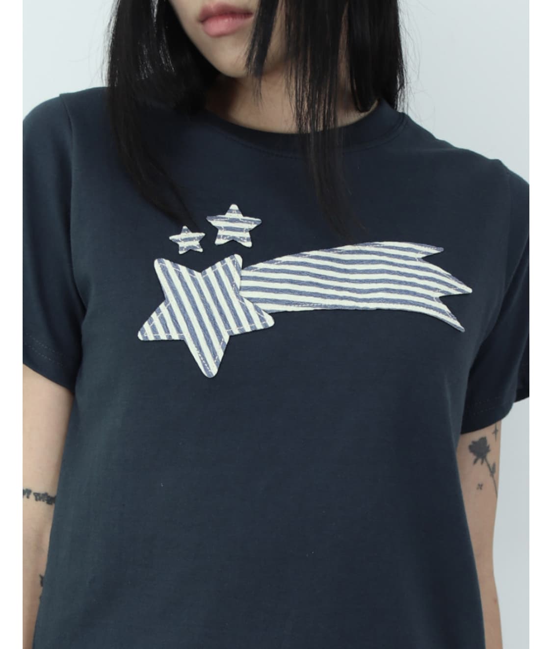 Star Patch Short-sleeved T-shirt (navy) 상품이미지5