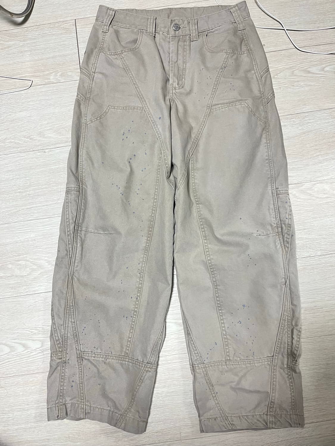 노매뉴얼 페인티드 더블니 워시드베이지 M 상품이미지3