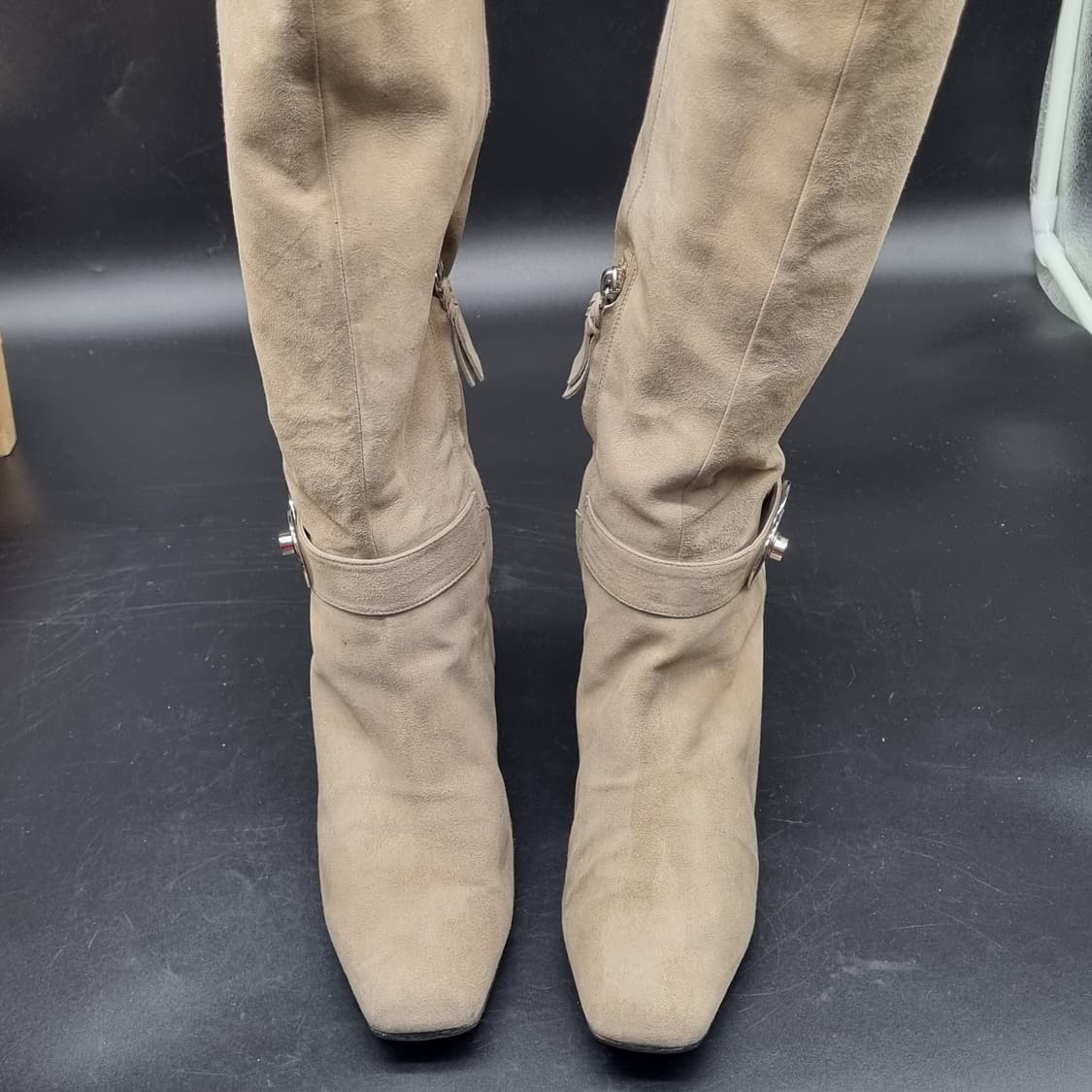 폴리니 스웨이드 여성롱부츠36.5 225 굽5 상품이미지2