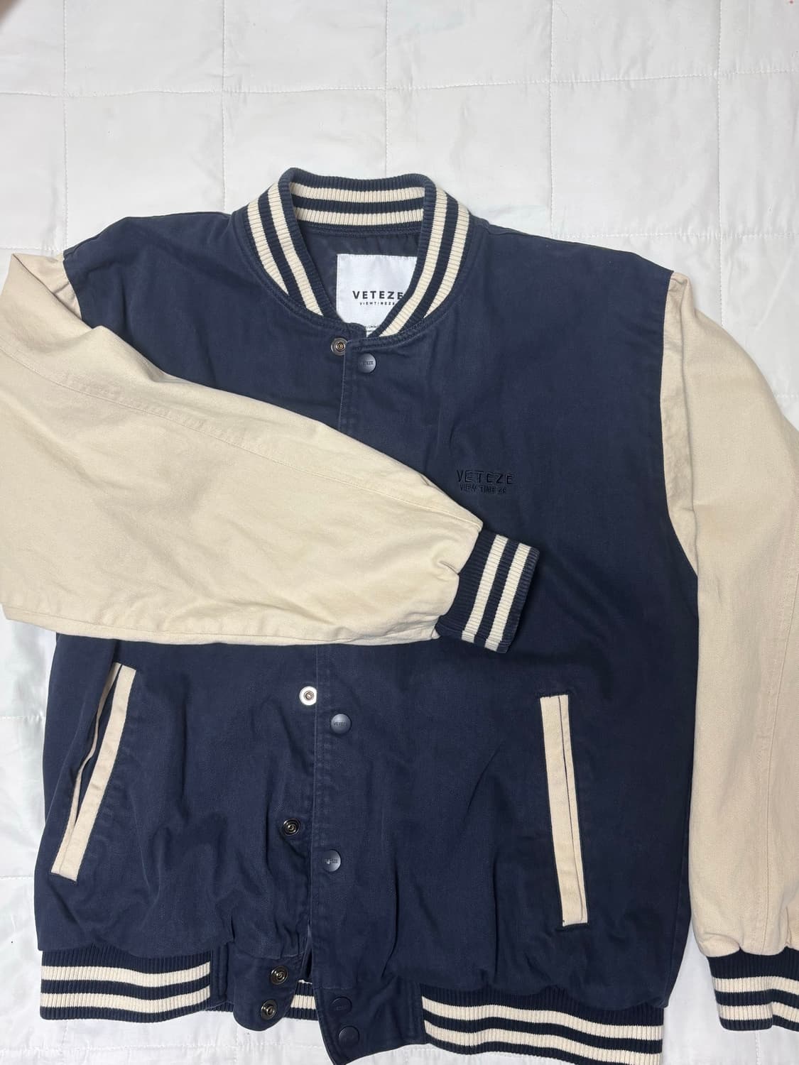 베테제 스타디움 빈티지 무드 베이스볼 자켓 (네이비) M size 상품이미지2