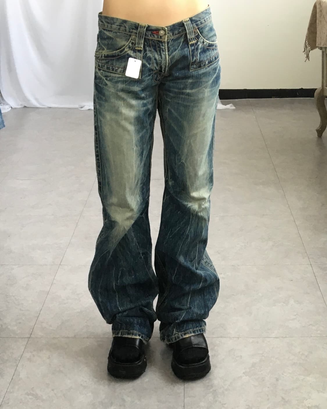 Crack washing denim pants 상품이미지1