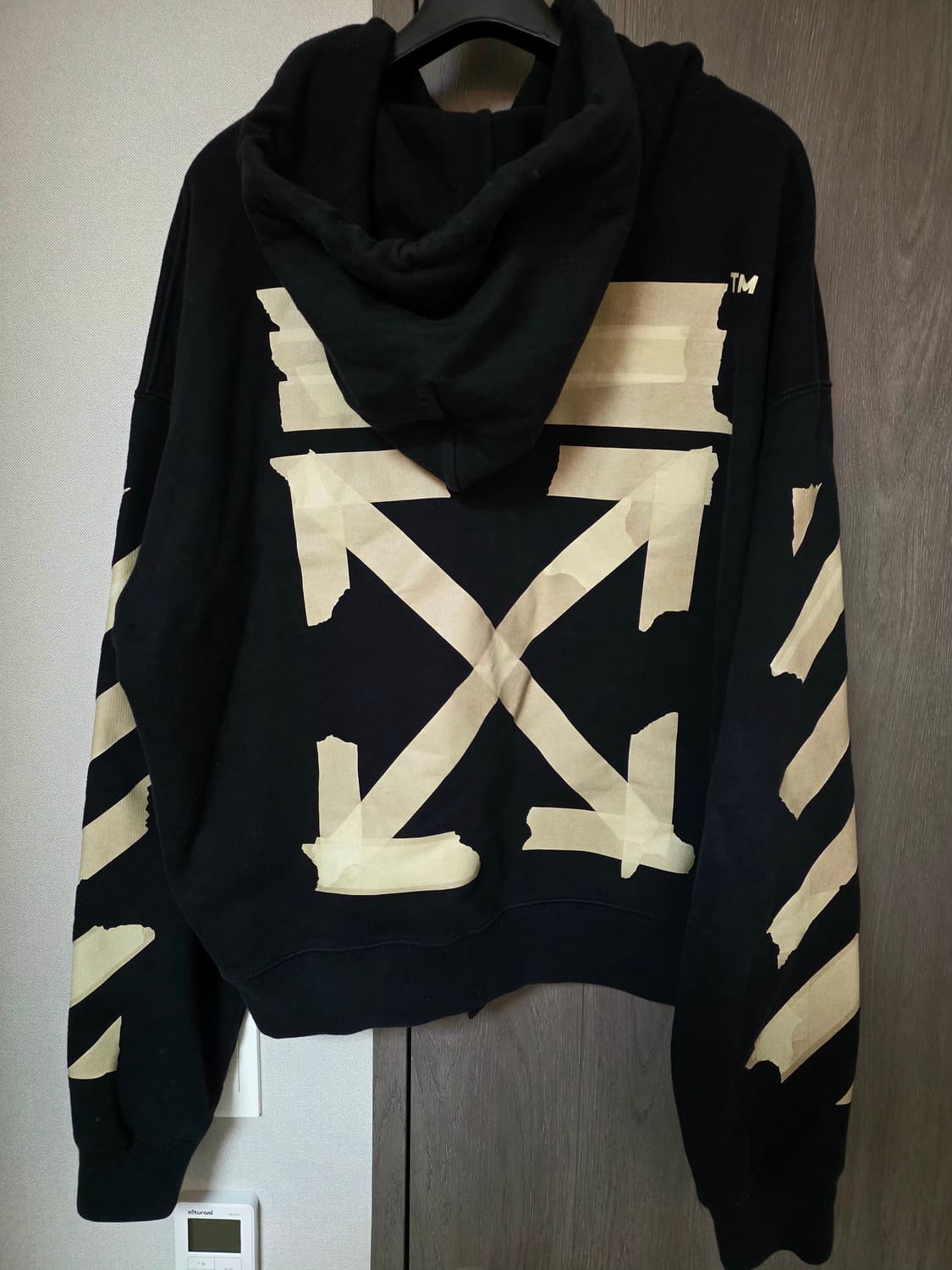 Off-White 테이핑 후드티 블랙( L/정품) 상품이미지3