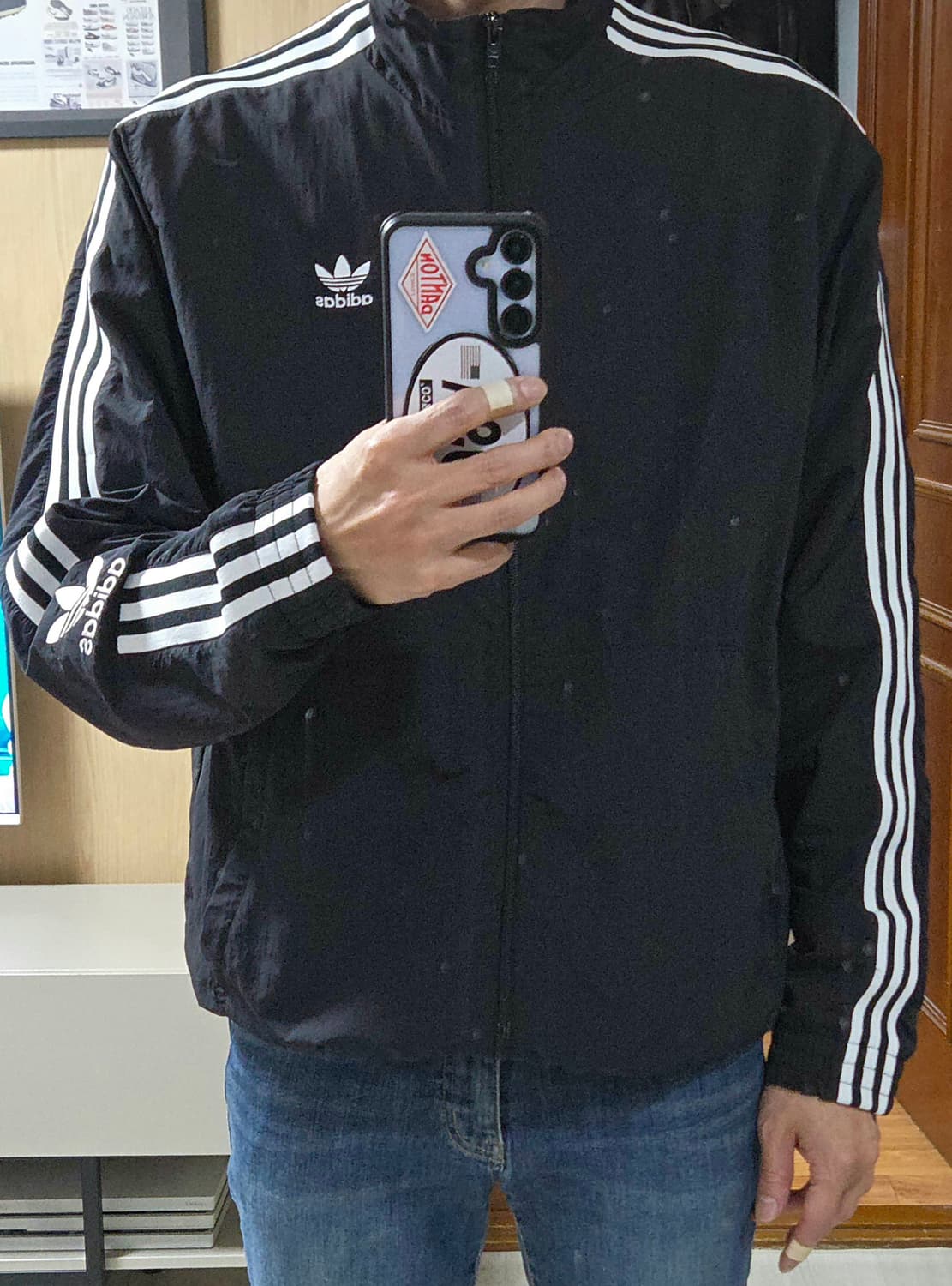 (착샷) 아디다스 락업 트레포일 우븐 바람막이 상품이미지7