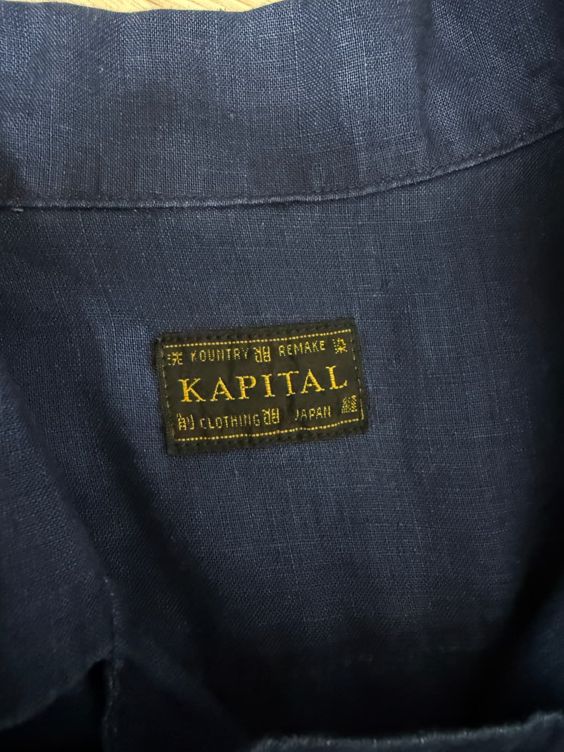 캐피탈 프렌치 크로스 리넨 알로하 셔츠 인디고 상품이미지2