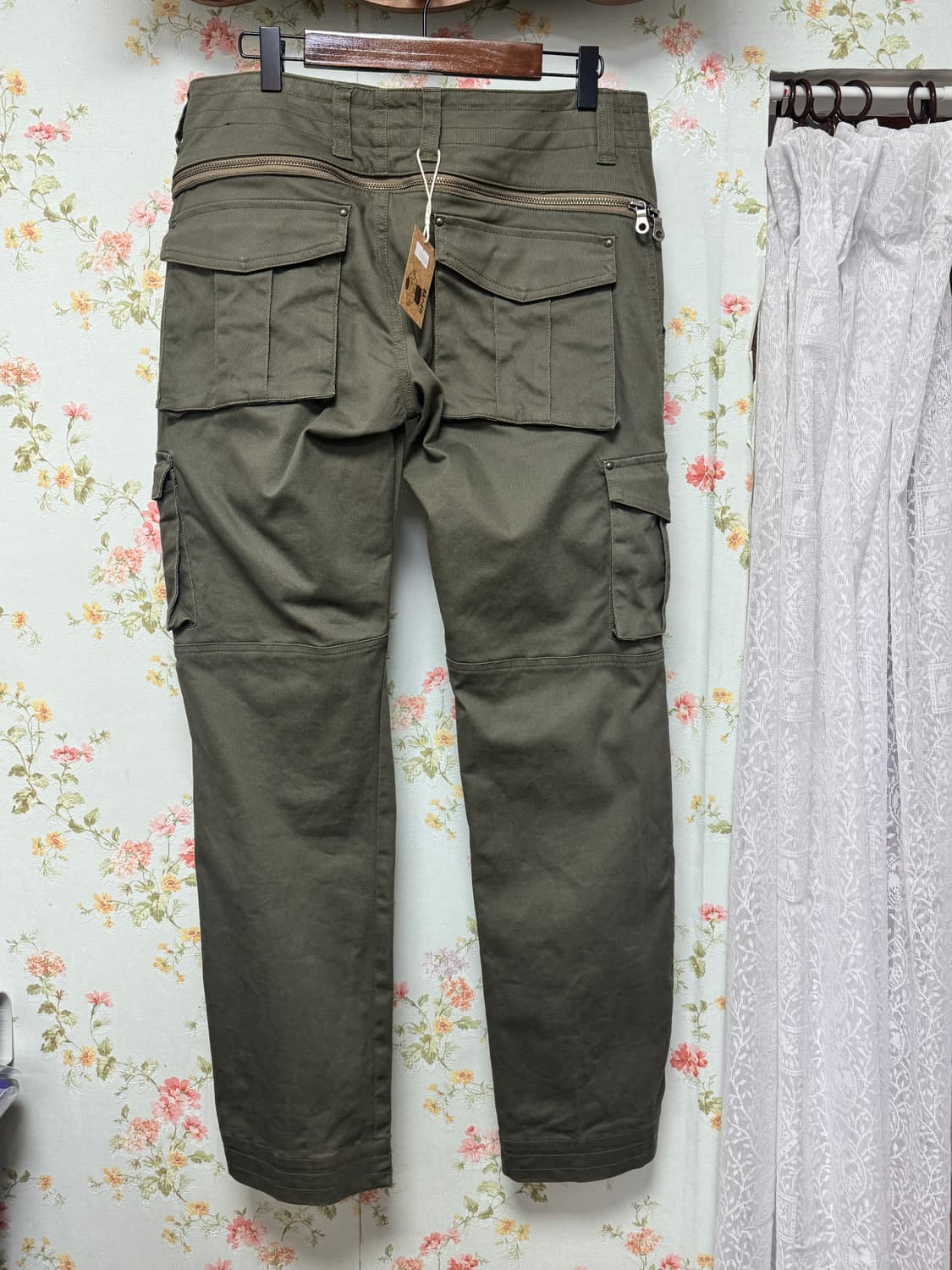 카키 절개 포켓 카고팬츠 상품이미지2