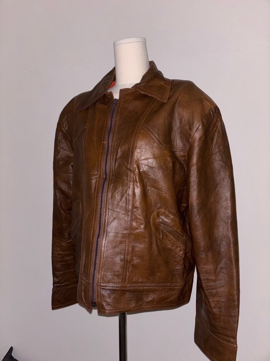 Japanese vintage leather jacket 상품이미지1