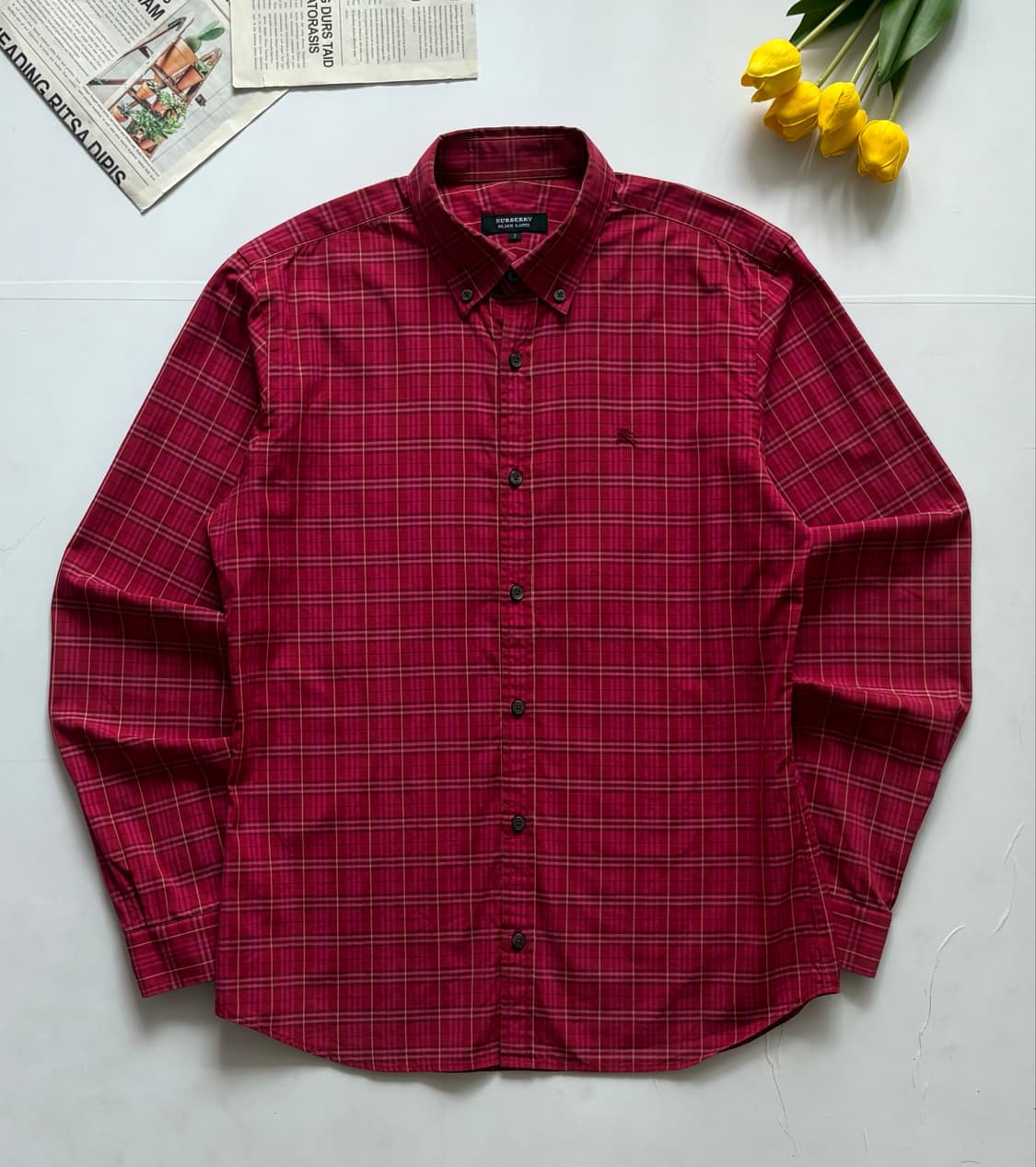 Burberry 버버리 블랙 라벨 레드 체크 셔츠 상품이미지2