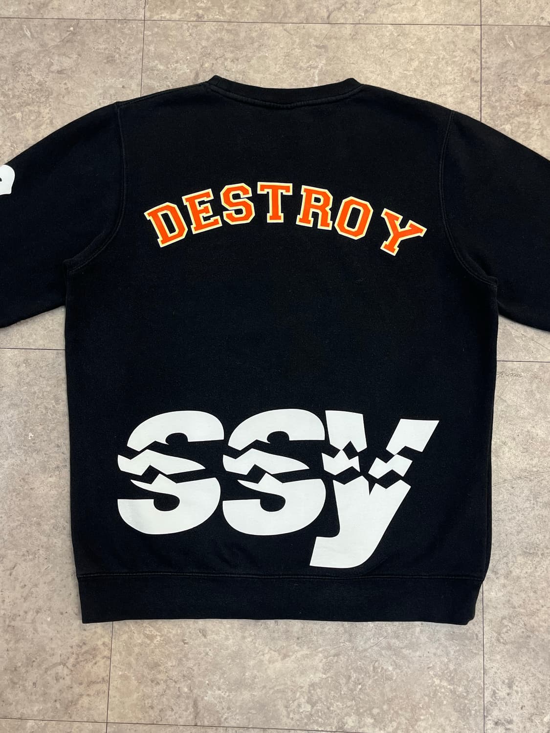 스투시 디스트로이 기모 맨투맨 블랙 M #csz3754 상품이미지5