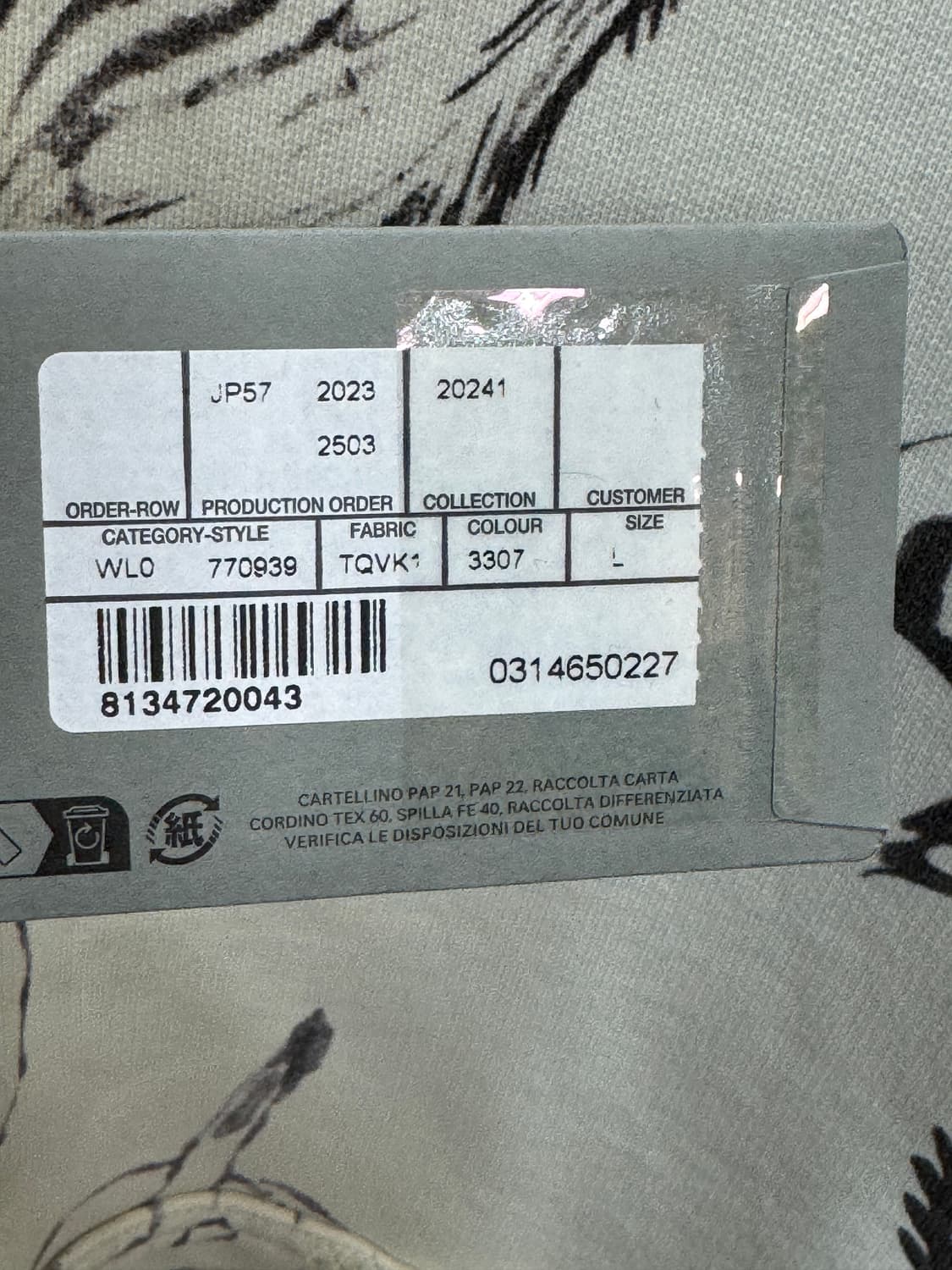 백화점판 발렌시아가 타투 후드집업 L 상품이미지3