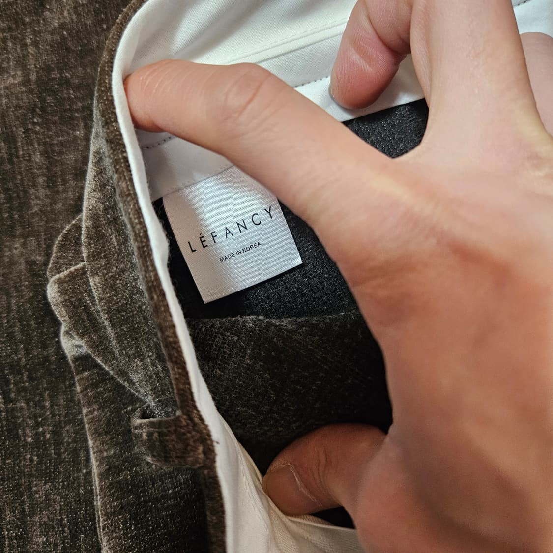 르팬시(LEFANCY) 워시드 벨루어 코튼 와이드 팬츠 S size 상품이미지5