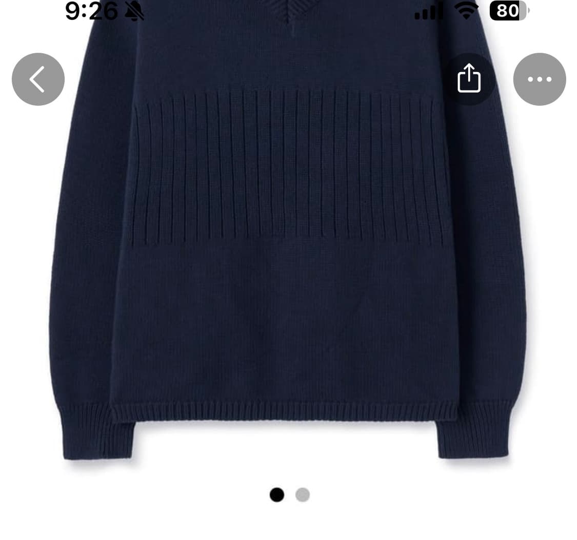 노운 브이넥 니트-네이비 상품이미지2