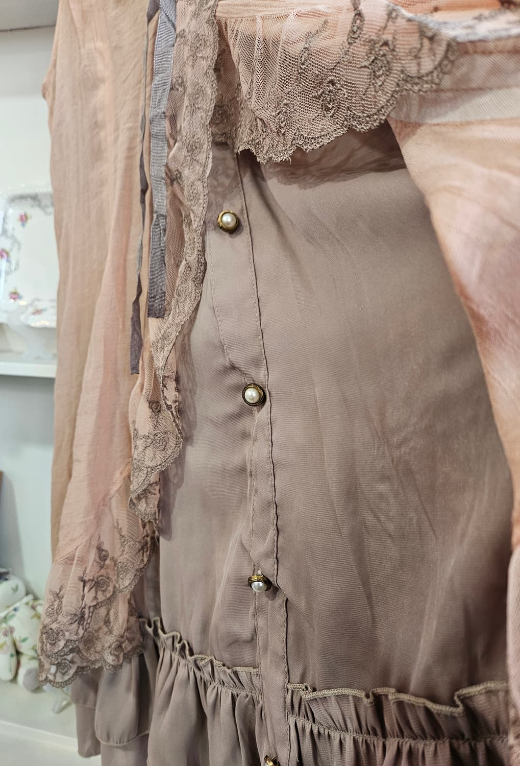 axes femme 레이스 레이어드 쉬폰 원피스 상품이미지5