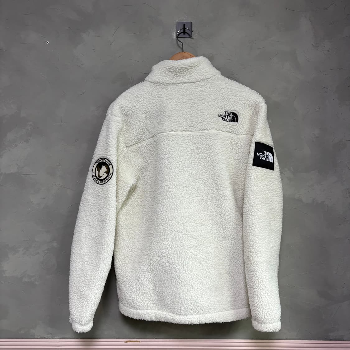 노스페이스 플리스 집업 화이트 브라운 상품이미지4