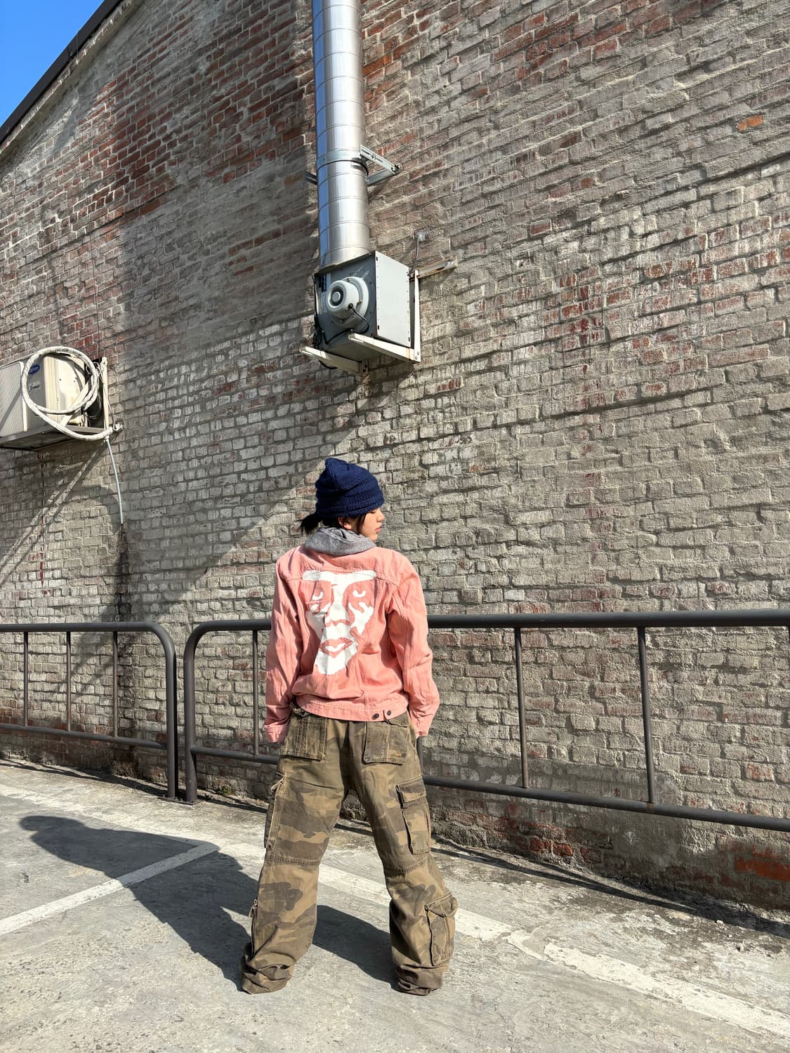 오베이 백프린팅 트러커 재킷 상품이미지1