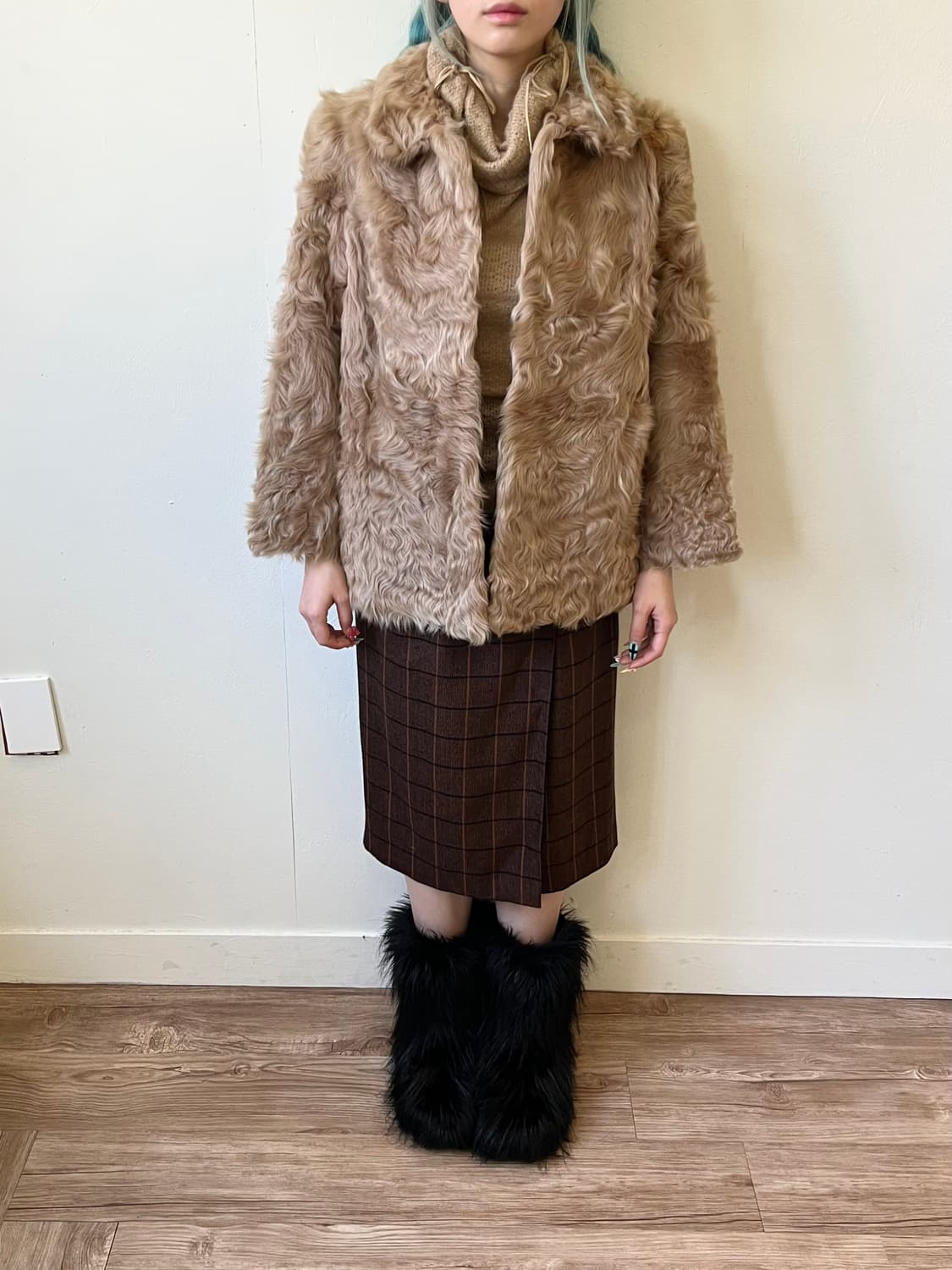 ROTINY 베이지 폭스 퍼 자켓 상품이미지8