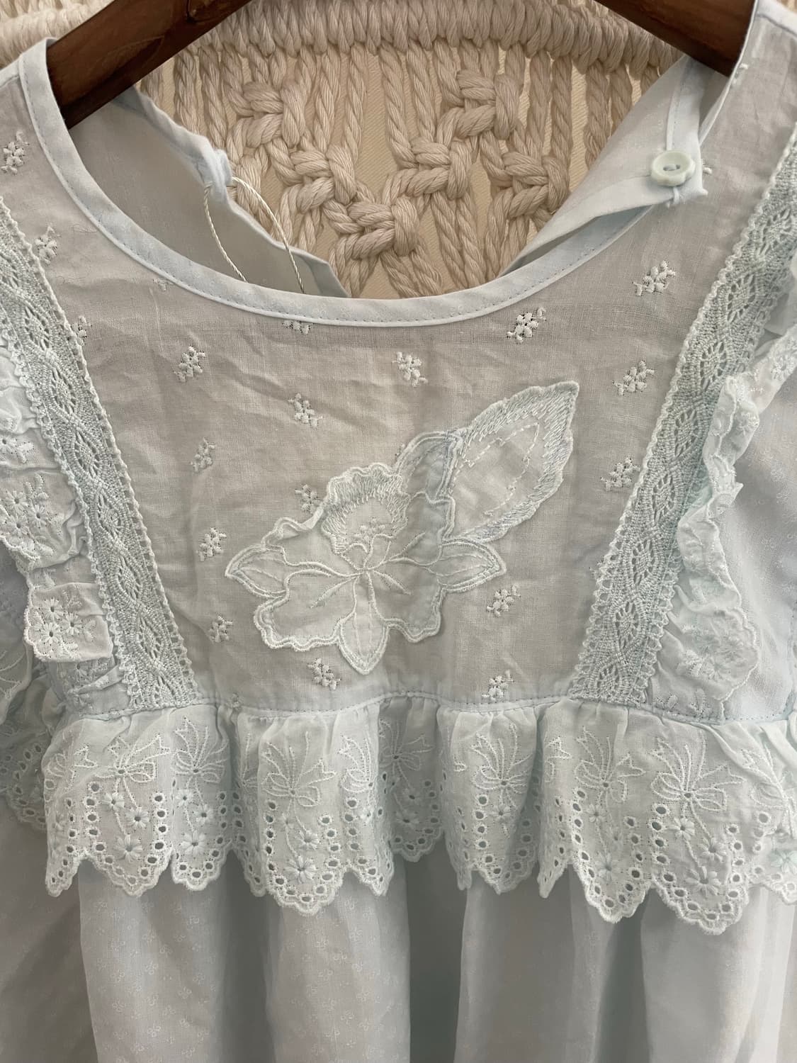 하늘색 레이스 프릴 원피스 상품이미지4