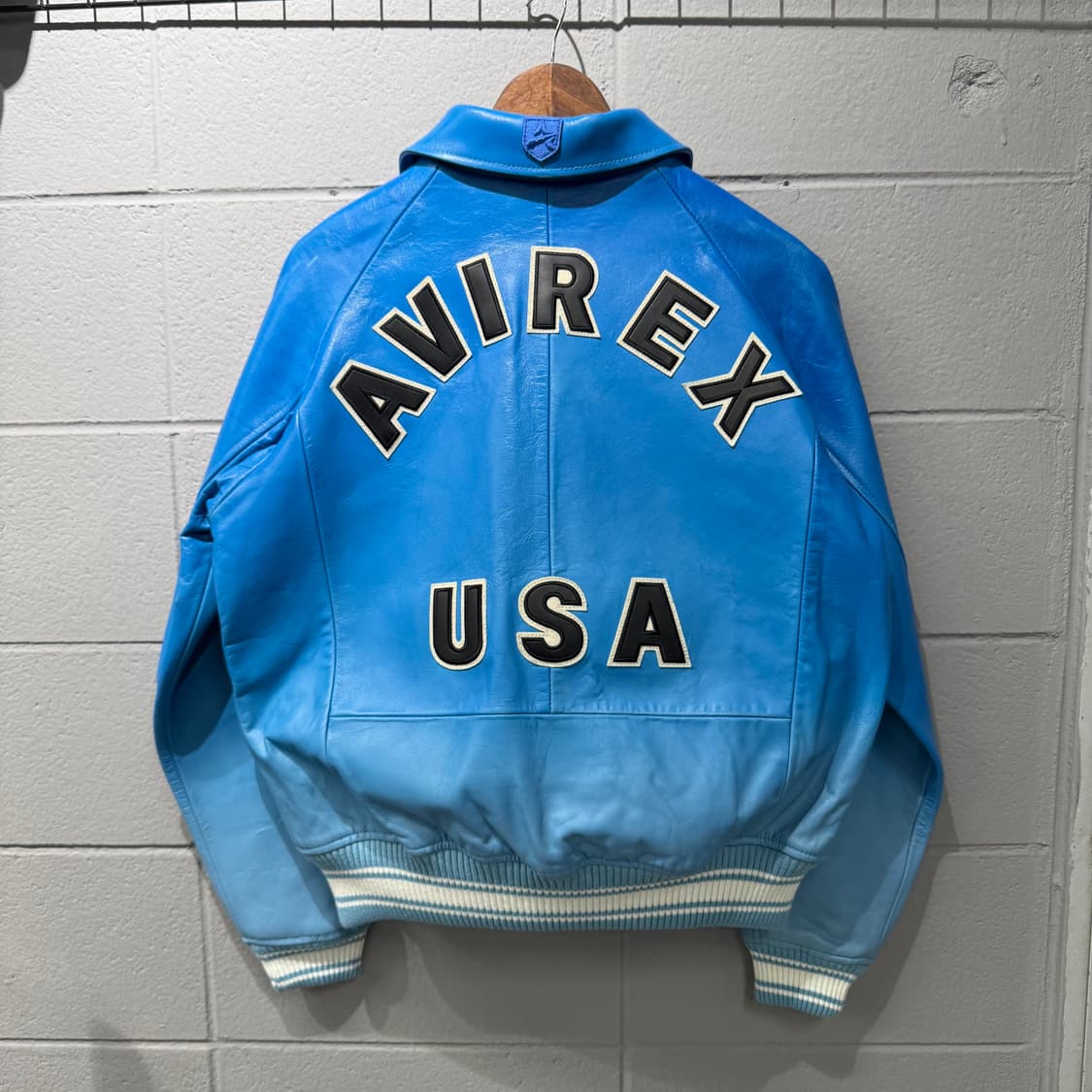 아비렉스 레더자켓 블루 상품이미지1