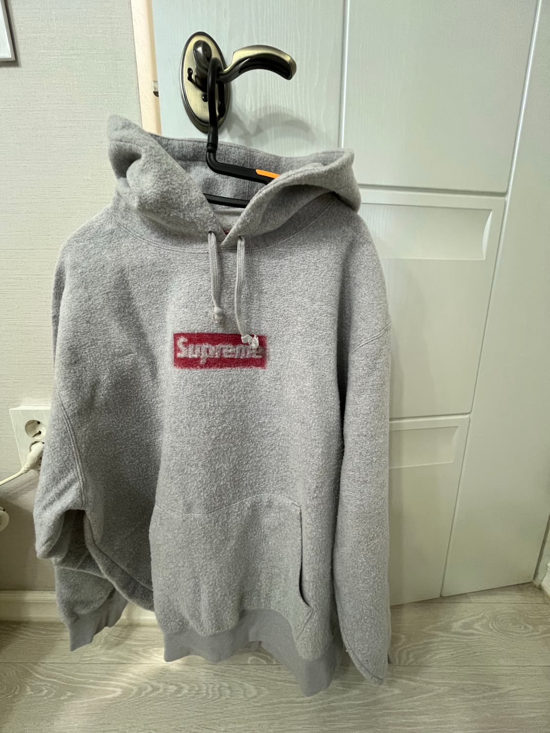 슈프림 인사이드 아웃 박스로고 후드 스웨트셔츠 헤더 그레이 - 23SS 상품이미지3