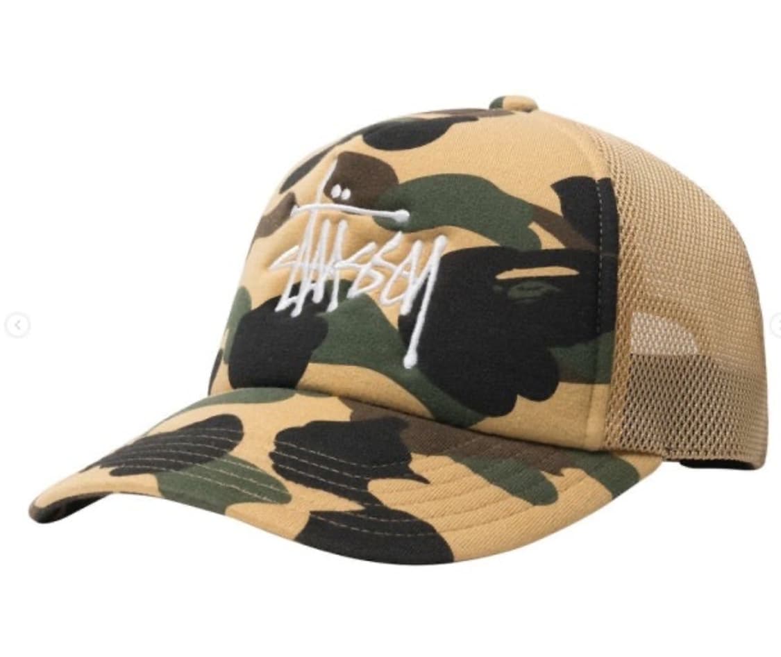 베이프x스투시 트러커 캡 옐로우 상품이미지2