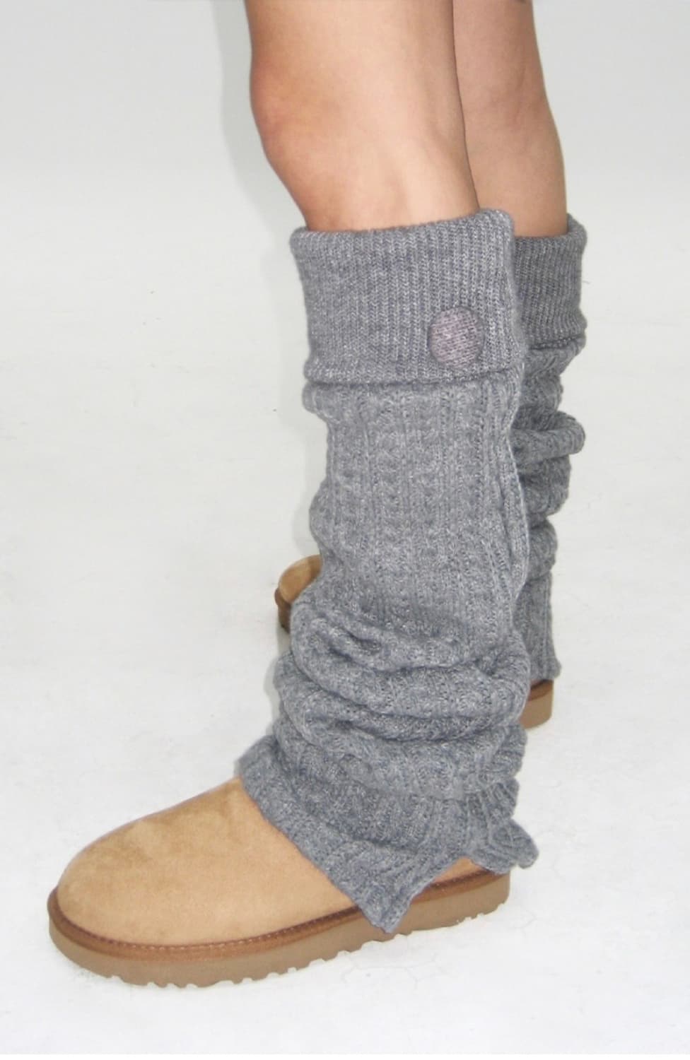 COZY BUTTON LEG WARMER GREY 상품이미지1