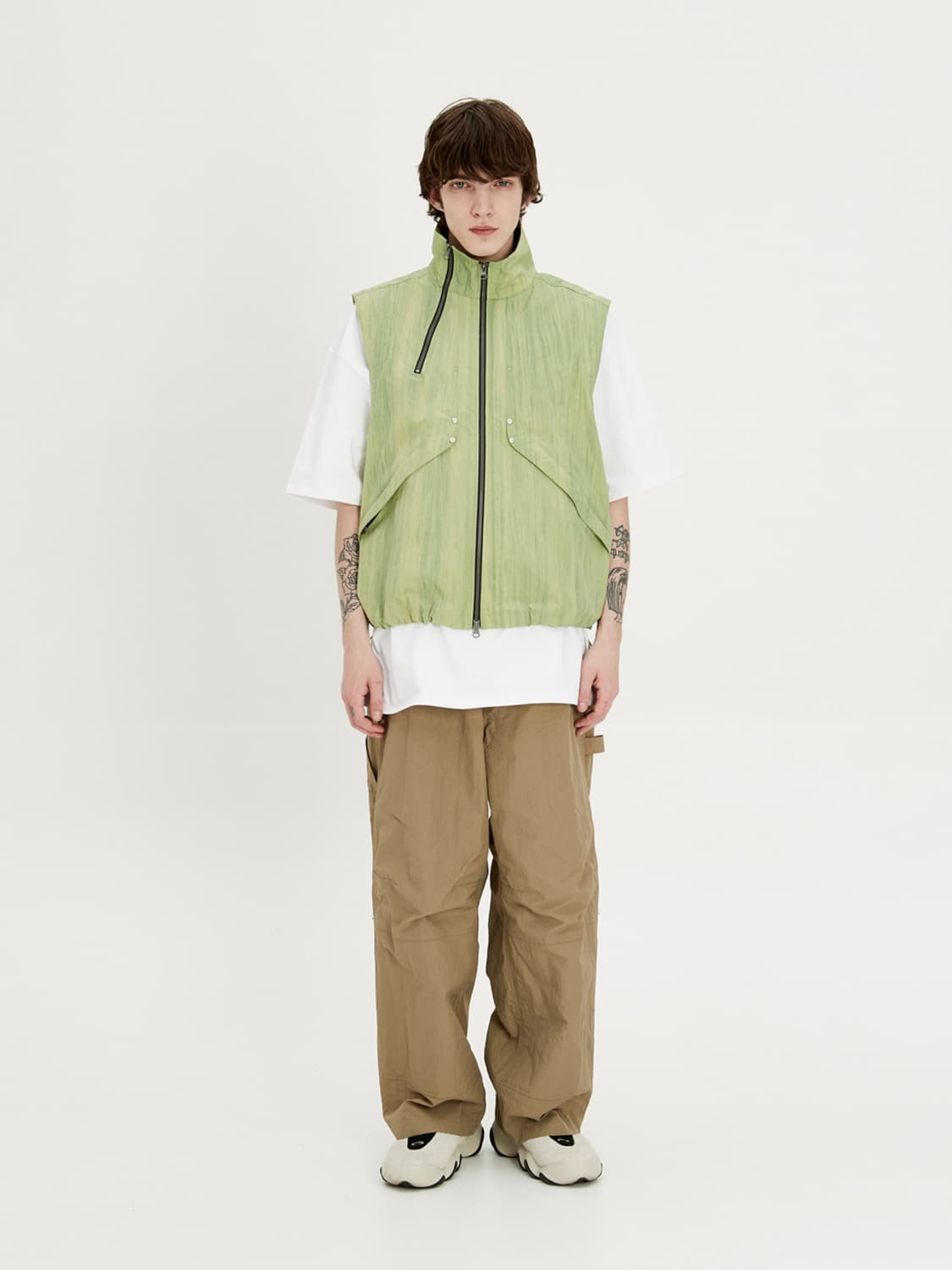IEY RAIN MULTI ZIP-UP VEST Green 상품이미지1