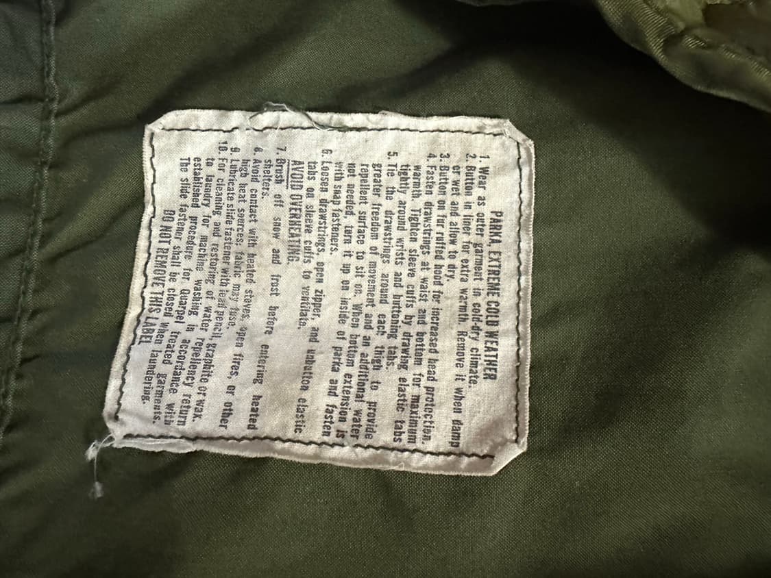 70s 오리지널 M-65 피쉬테일 황금사이즈(내피포함) 상품이미지5