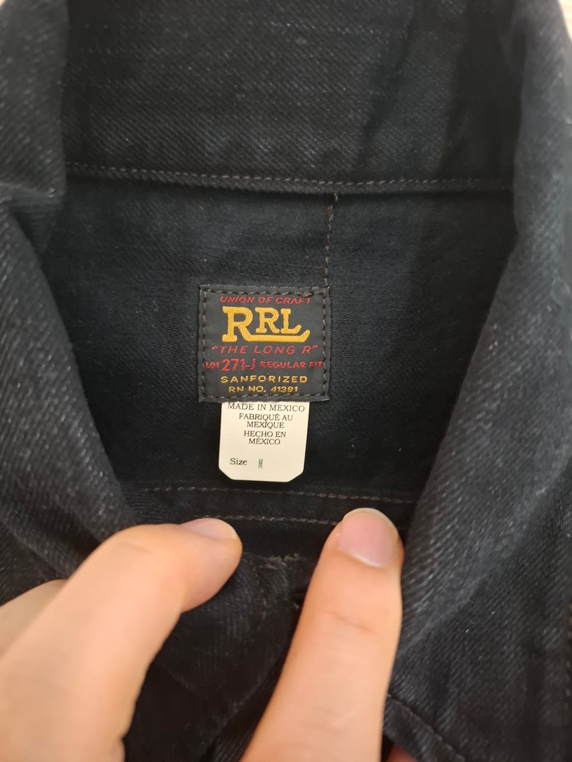 M RRL 더블알엘 lot271 블랙 데님 자켓 상품이미지3