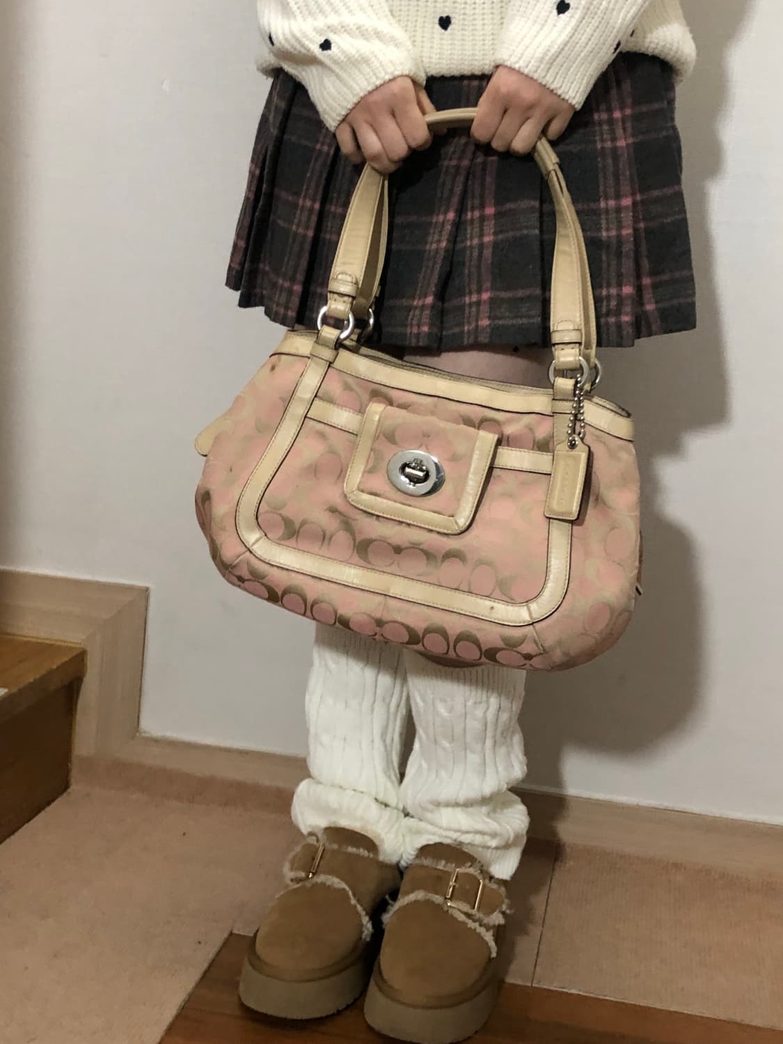 빈티지 코치 핑크 토트백 상품이미지3