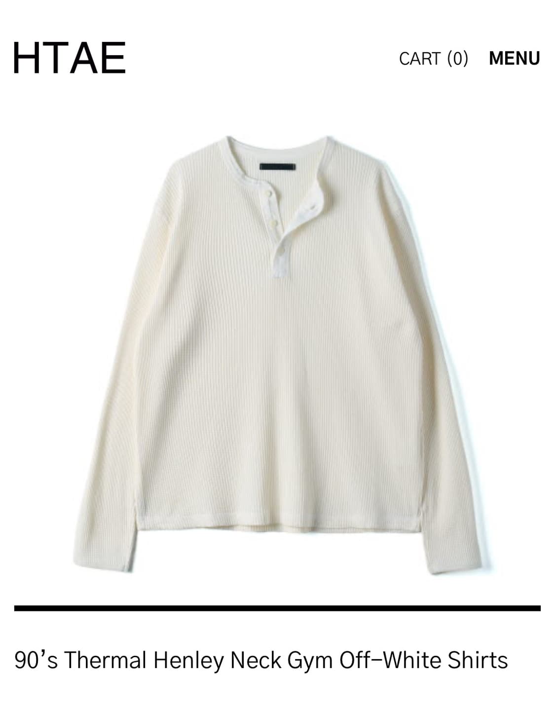 Htae Thermal Henley Neck Gym Off-White 상품이미지1