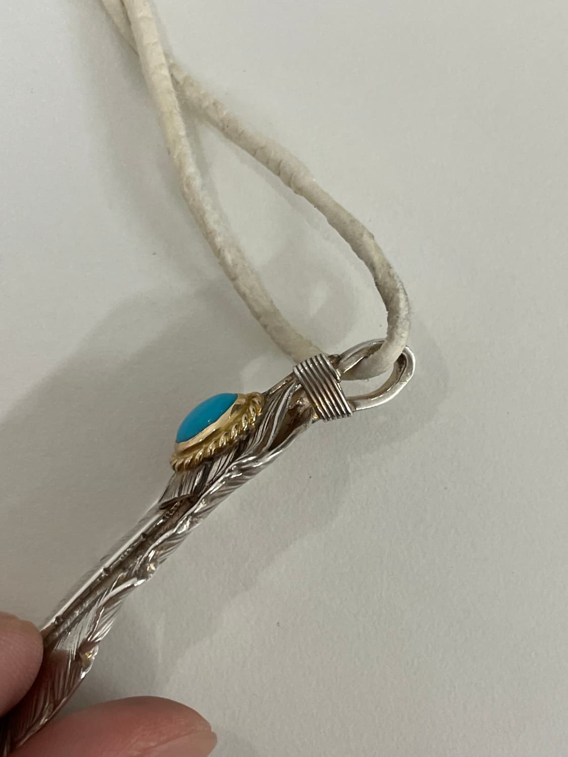 가죽줄 + 고로즈 상은 금줄 터기석 특대 깃털 / 고로스 / goros 상품이미지4