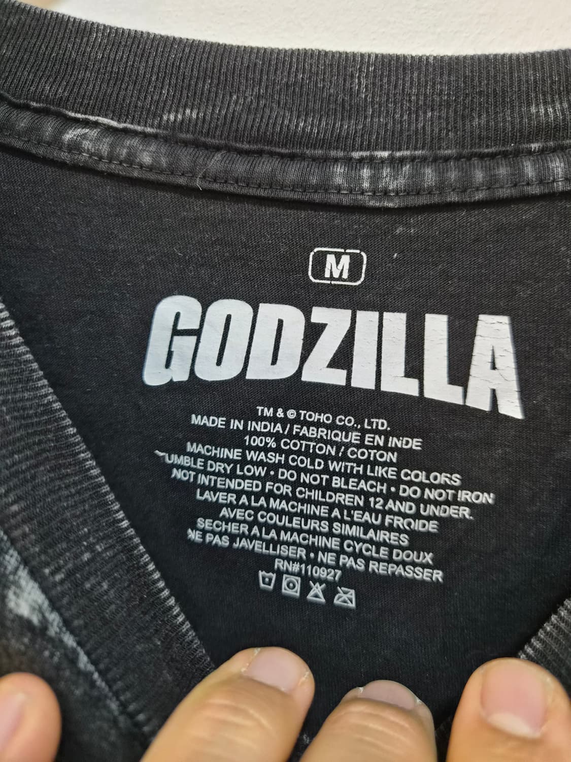 M/105) GODZILLA 고질라 워싱 반팔티 팝니다 상품이미지3