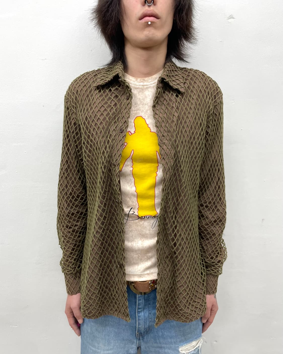 brown net play shirt  상품이미지3