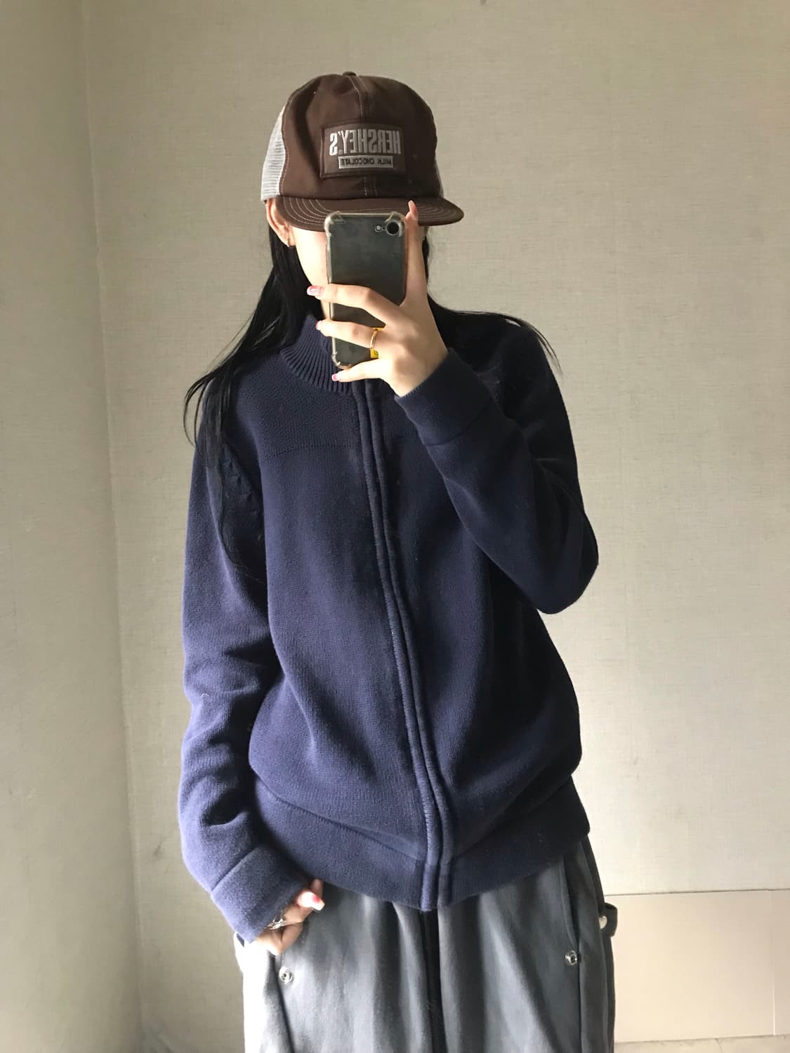 켈빈클라인 네이비 니트집업 상품이미지3